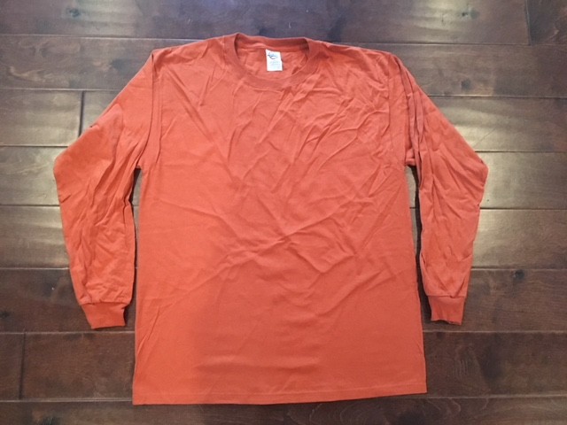 Delta Magnum Weight 100% Cotton Long Sleeve T-Shirt Burnt Orange L Large NEW gallery
