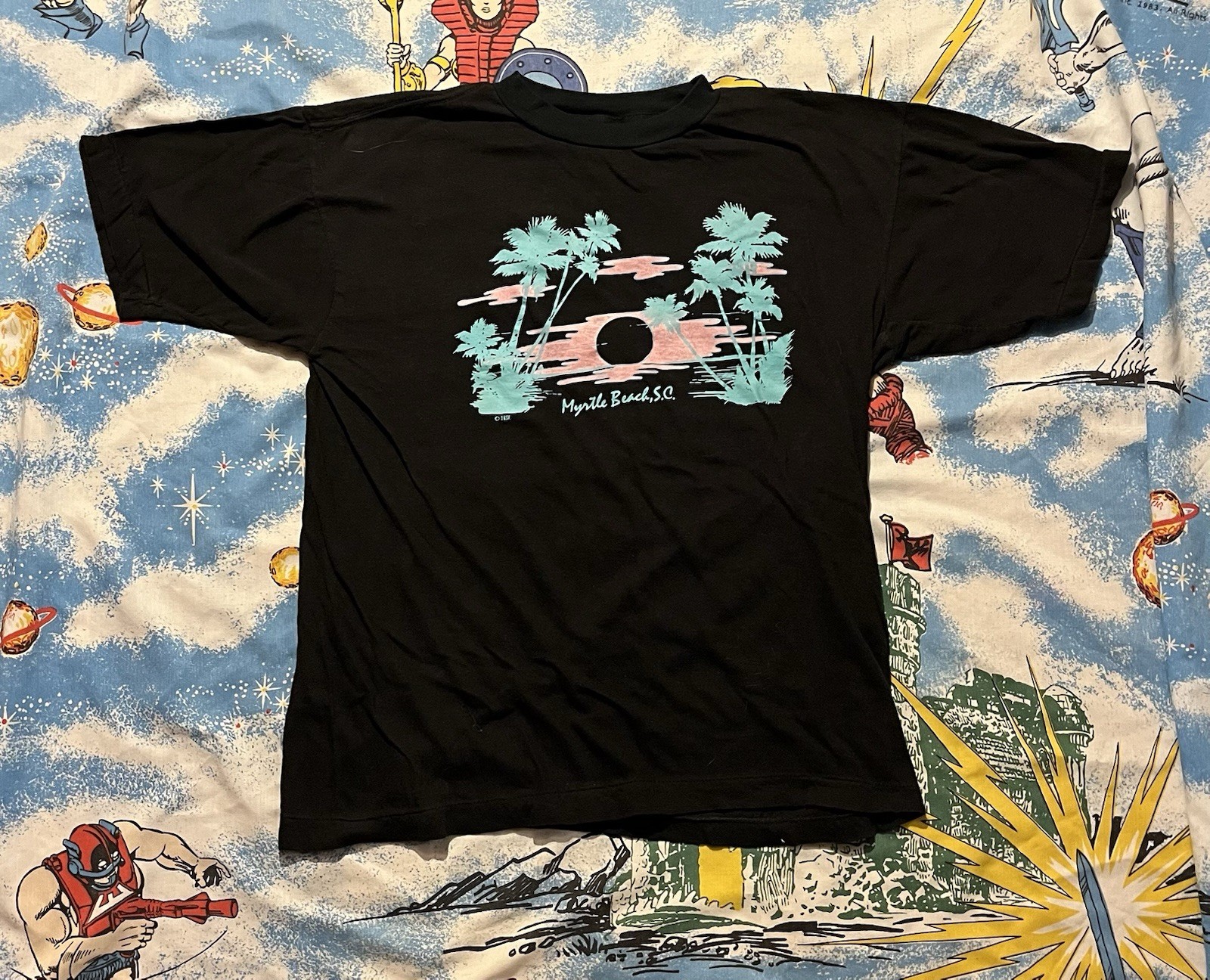 VTG 80s Myrtle Beach T-shirt XL Palm Trees Design 90’ Single Stitch USA Tourist gallery