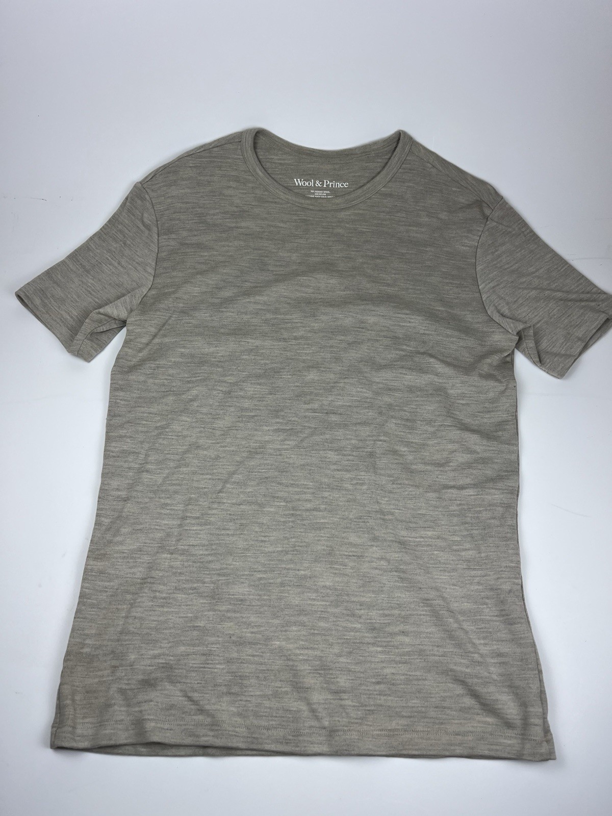 wool and prince Interlock Crew Neck Tee Shirt Oatmeal S gallery
