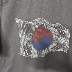 Babo Shirts Korean Flag Short Sleeve Graphic Print T-shirt Adult Large Gray