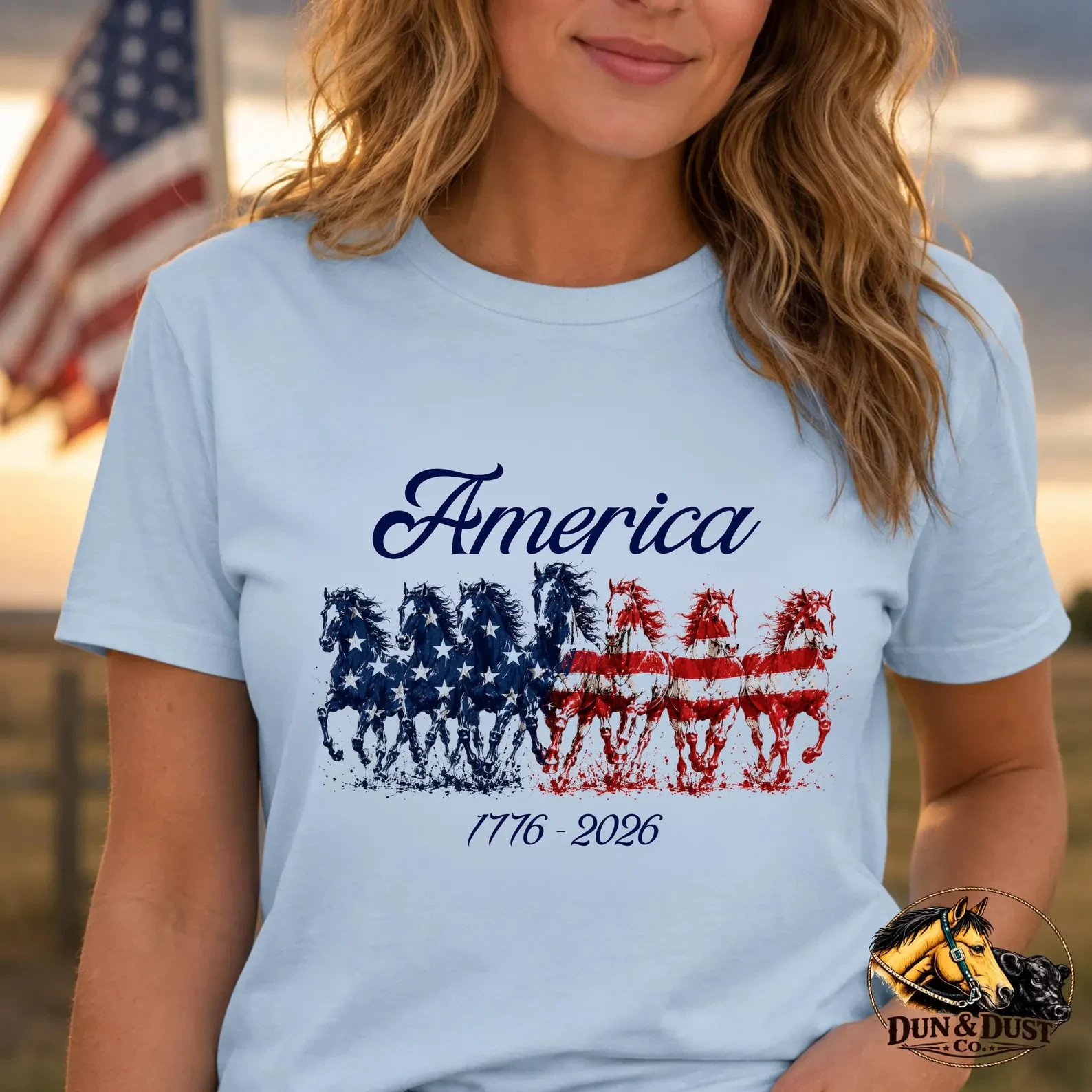 America 250 Horses Shirt, 1776-2026 Patriotic Tee, Fourth of July T-Shirt S-5XL gallery