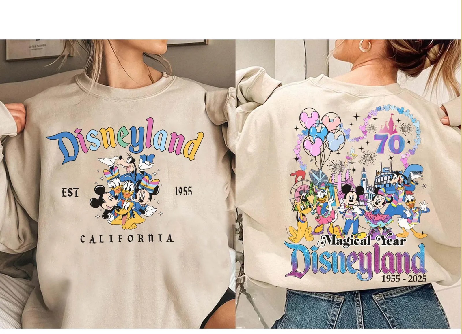 2sided Disneyland 70th Anniversary Est 1955 Mickey & Friends Unisex Tee 55523011 gallery