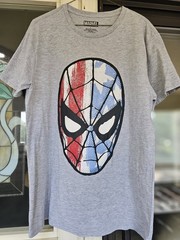 Marvel Spider-Man Men’s Crew Neck Short Sleeve Graphic T-Shirt Gray Size L
