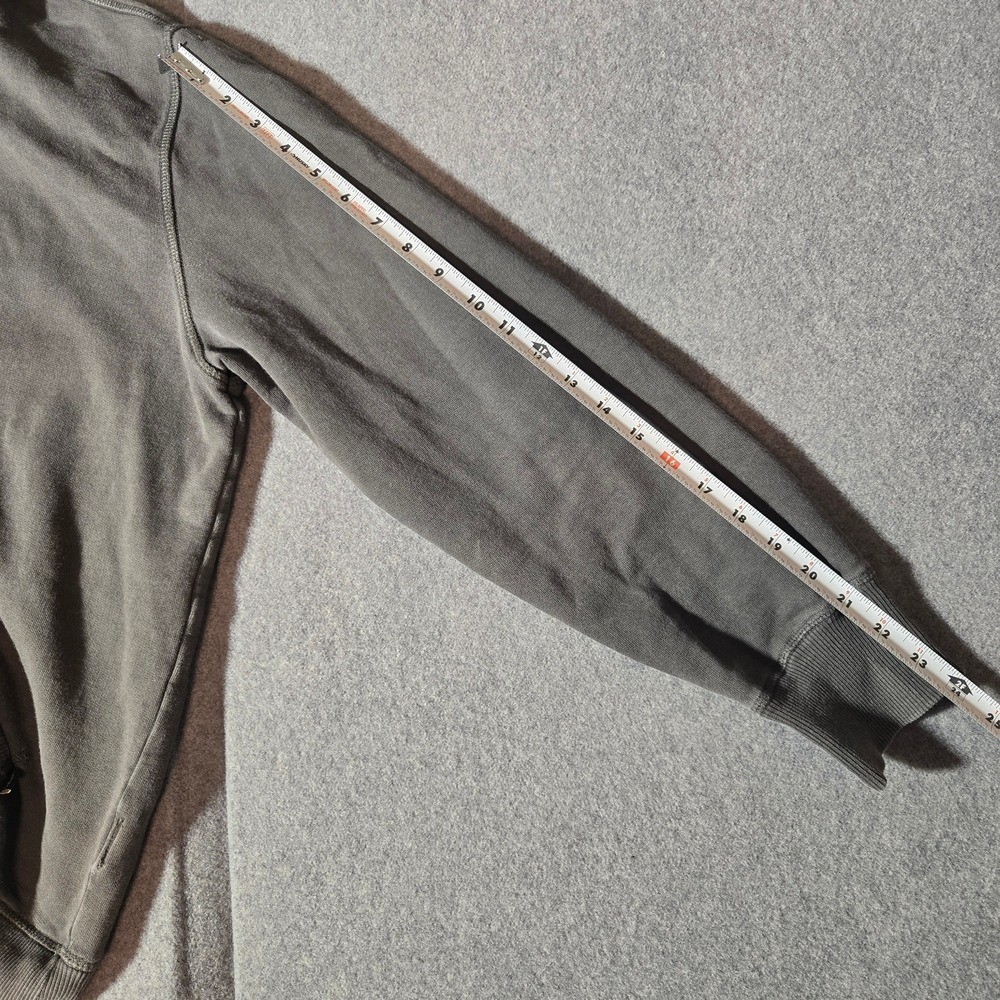 MEN'S HOODIE SWEATSHIRT Lucky Brand Gray Pullover Kangaroo Pocket Sz L Flag gallery