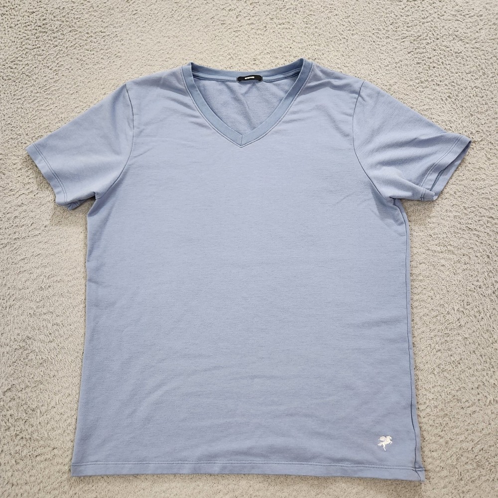 Sene T-Shirt Mens Medium Blue Short Sleeve Lightweight Supima Cotton Tee Preppy