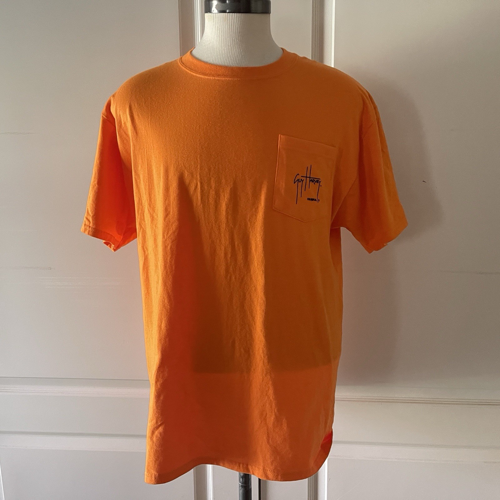 Guy Harvey AFTCO T-shirt Mens Sz L Blue Water Orange Marlin Tuna Short Sleeve gallery