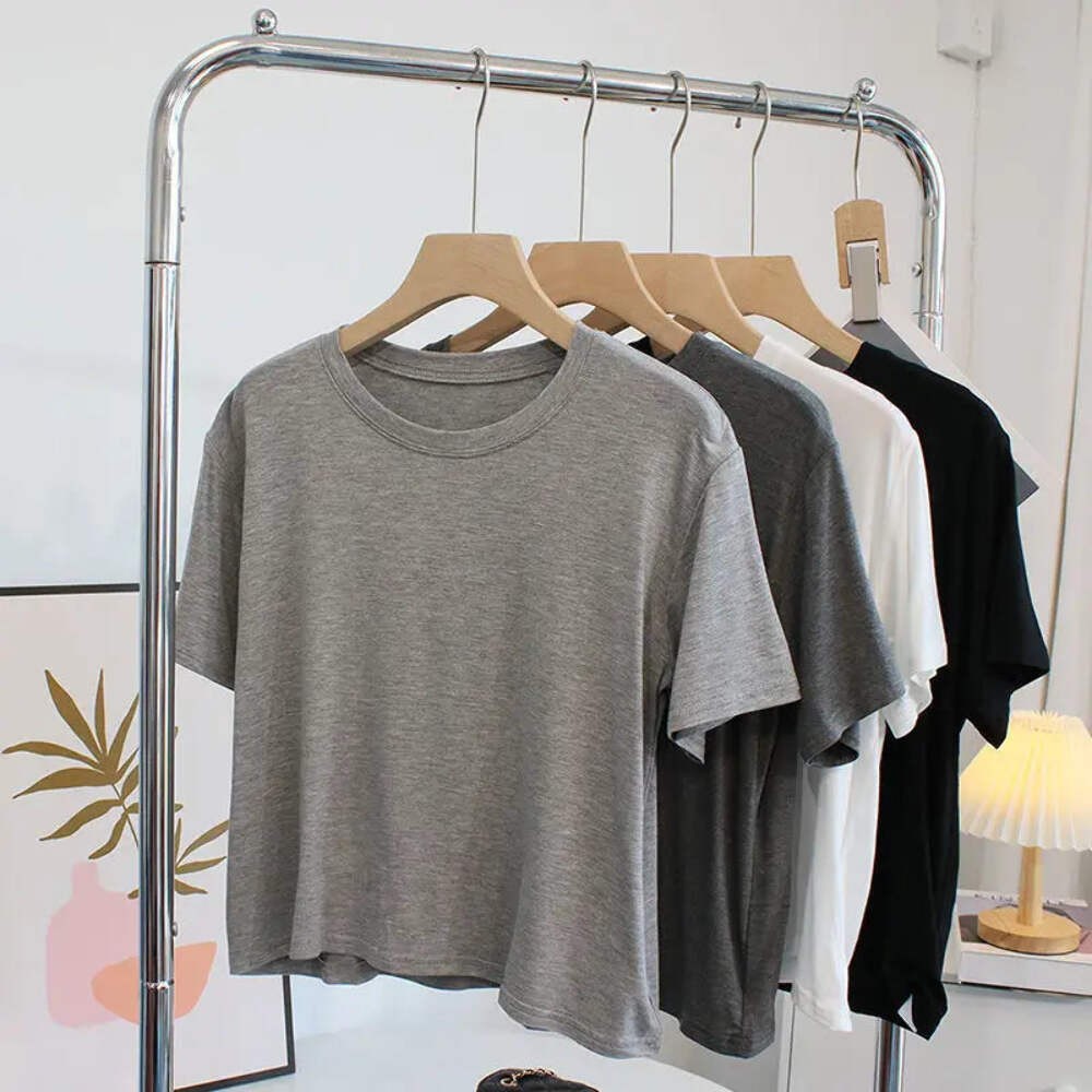 Ultra-Hand Feel Short Modal T-Shirt Women's Summer 2025 Slimming round Neck Shor gallery