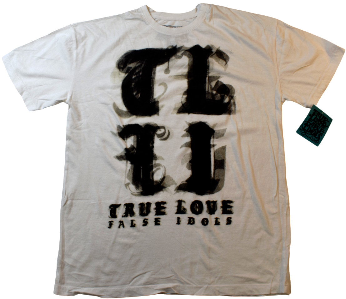 True Love False Idols Mens TLFI Black Letter White Shirt NWT 2XL gallery