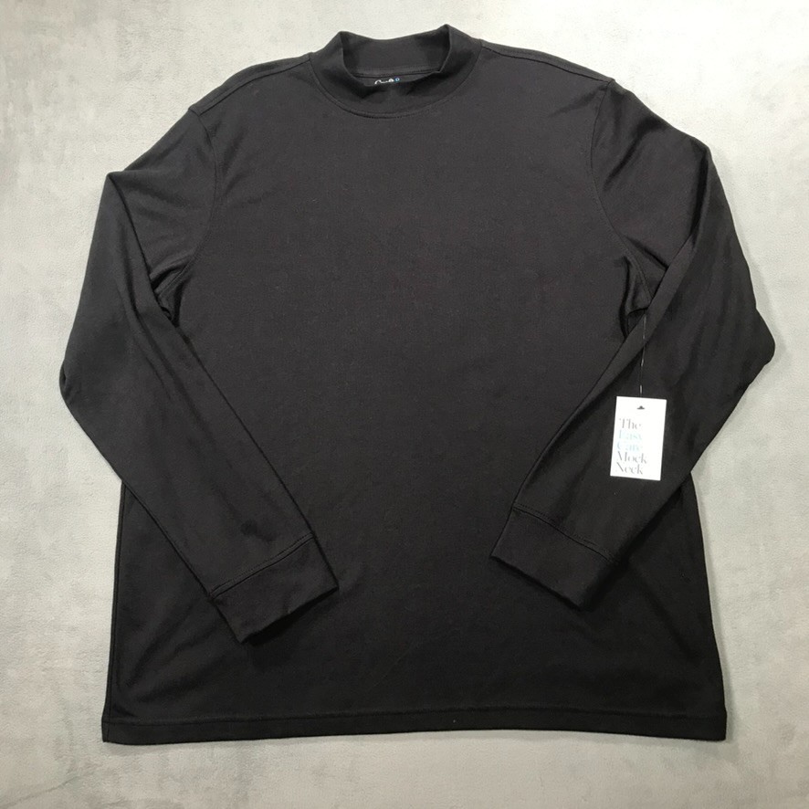 Croft & Barrow T Shirt Men's XL Black The Easy Care Mock Neck Long Sleeve NEW gallery