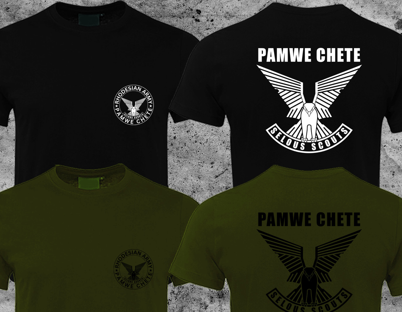Rhodesian Zimbabwe Army Selous Scouts Pamwe Chete Logo Special Forces T-shirt gallery