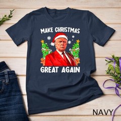 Make Christmas Great Again Funny Santa Trump 2024 Men Xmas Unisex T-shirt
