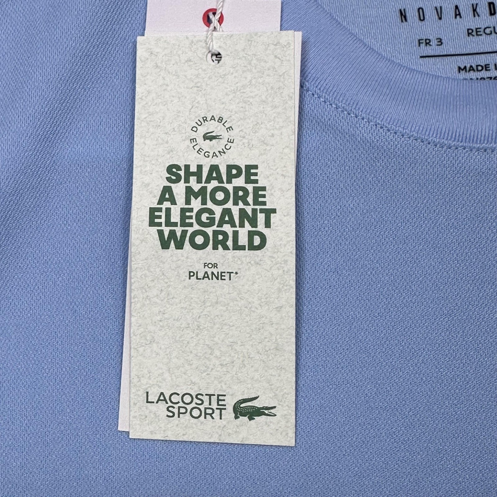 Lacoste Sport x Novak Djokovic Shirt Mens Small Blue Tennis Ultra Dry UPF 50 Tee gallery