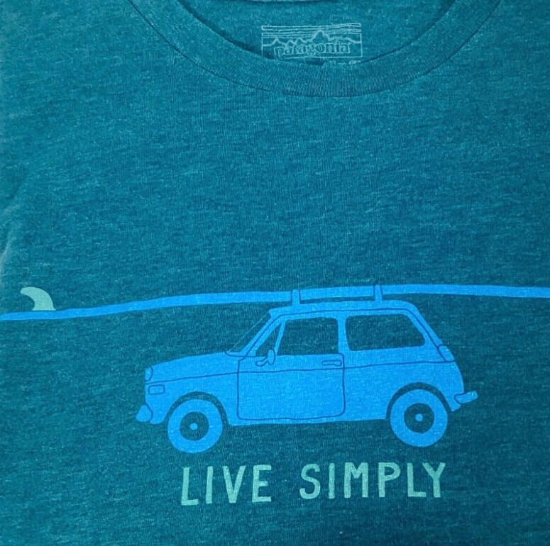 Patagonia Live Simply Car and Surf Board T Shirt Graphic T Shirt Size Small gallery