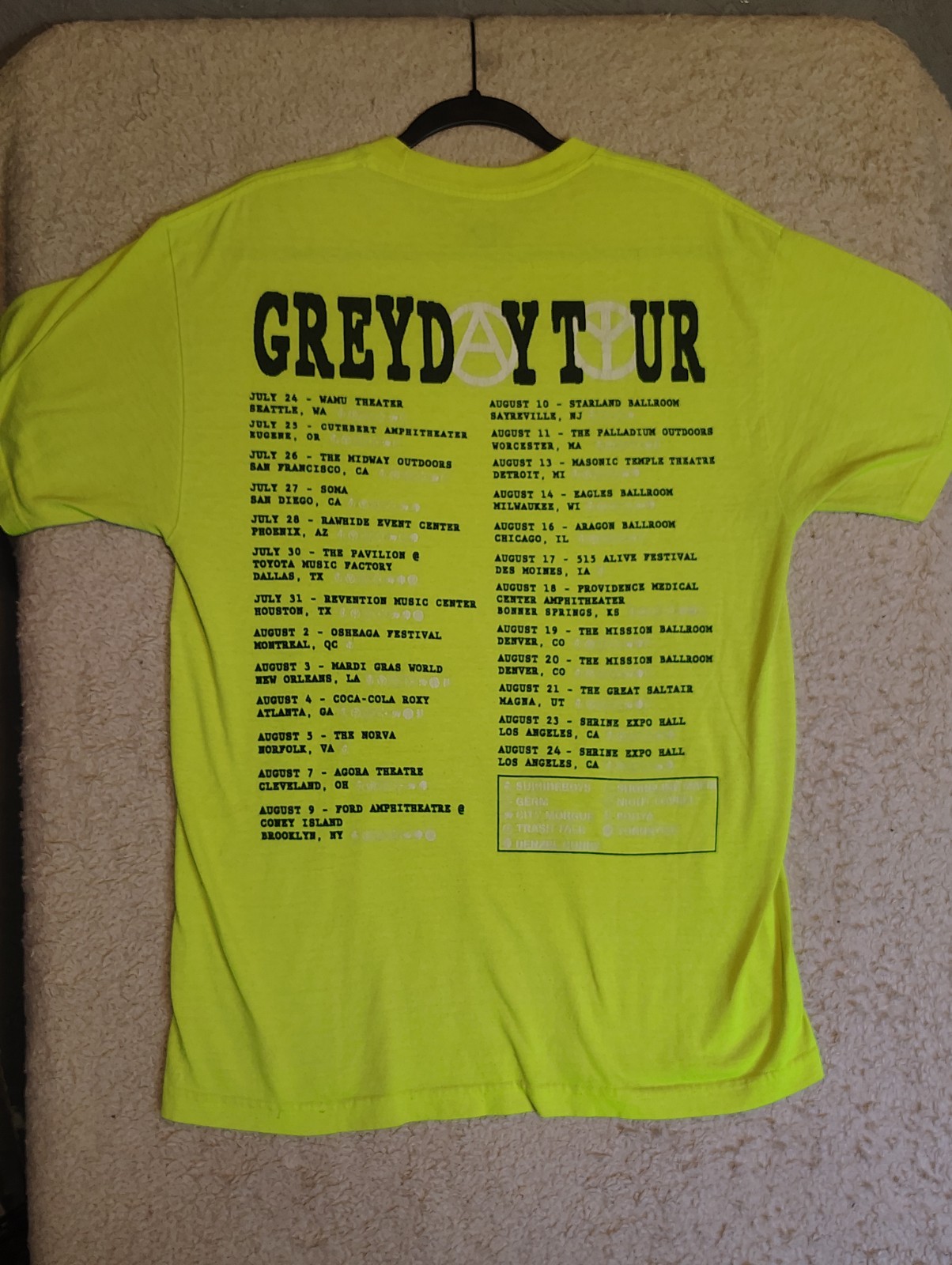 Suicide Boys Shirt Mens Large GreyDay Tour Double Sided Concer Rap G59 Lime Grn gallery