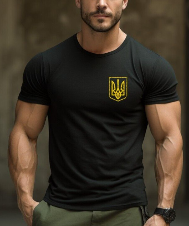 Ukrainian T shirt, Ukraine T shirts, Zelensky T-shirt, Ukraine Trident Logo Tee gallery