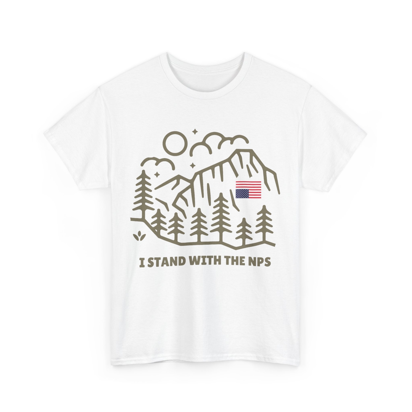 National Parks Support T-shirt, I Stand with the NPS American Flag T-shirt gallery