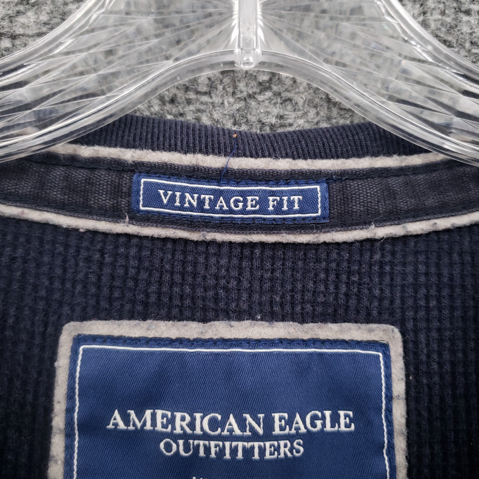 American Eagle T Shirt Mens XL Blue Vintage Fit Waffle Knit Thermal Long Sleeve gallery