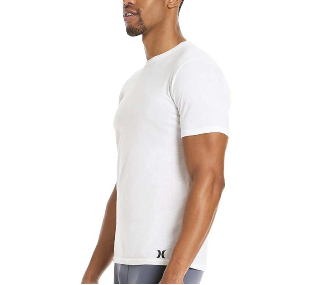 3 Pack Hurley Mens Classic Fit T-Shirt Ultra Soft Tag Free White XL 46"-48" gallery