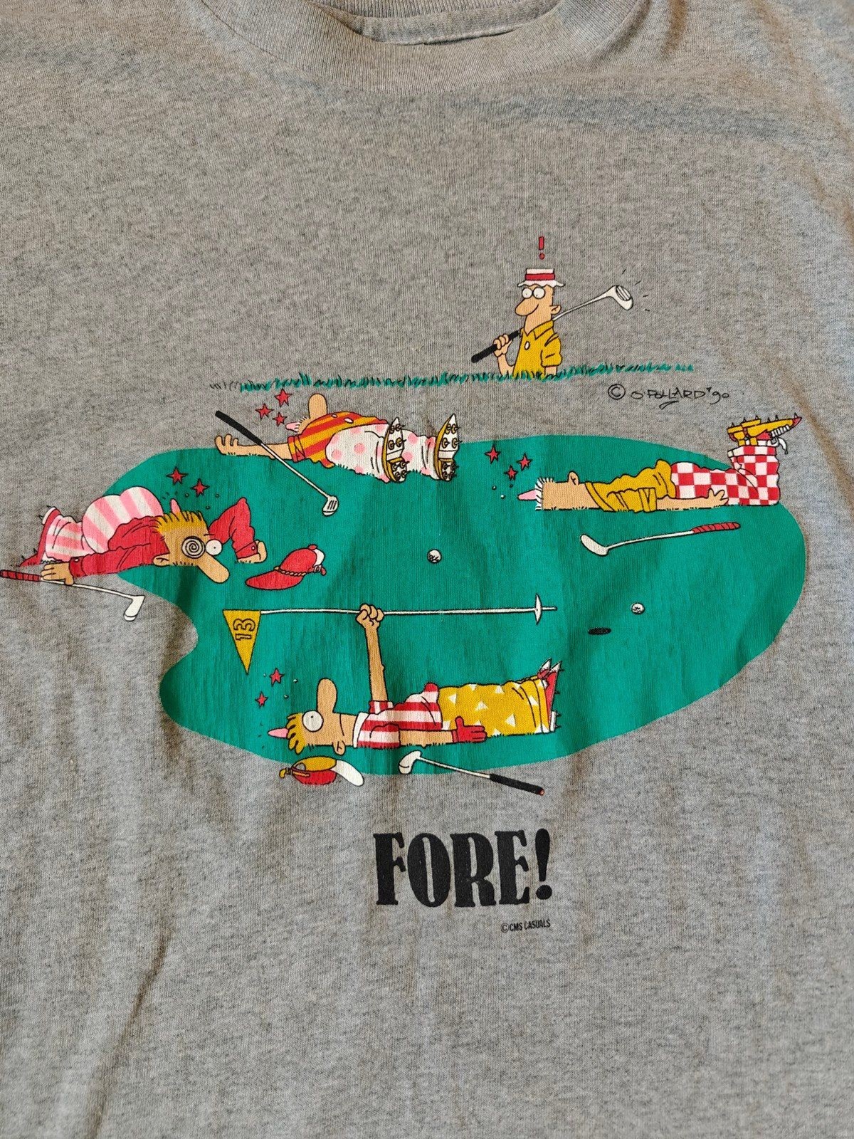 Vintage 1990 Golf T Shirt J Pollard Fore! Cartoon Graphic XL See Measurements gallery