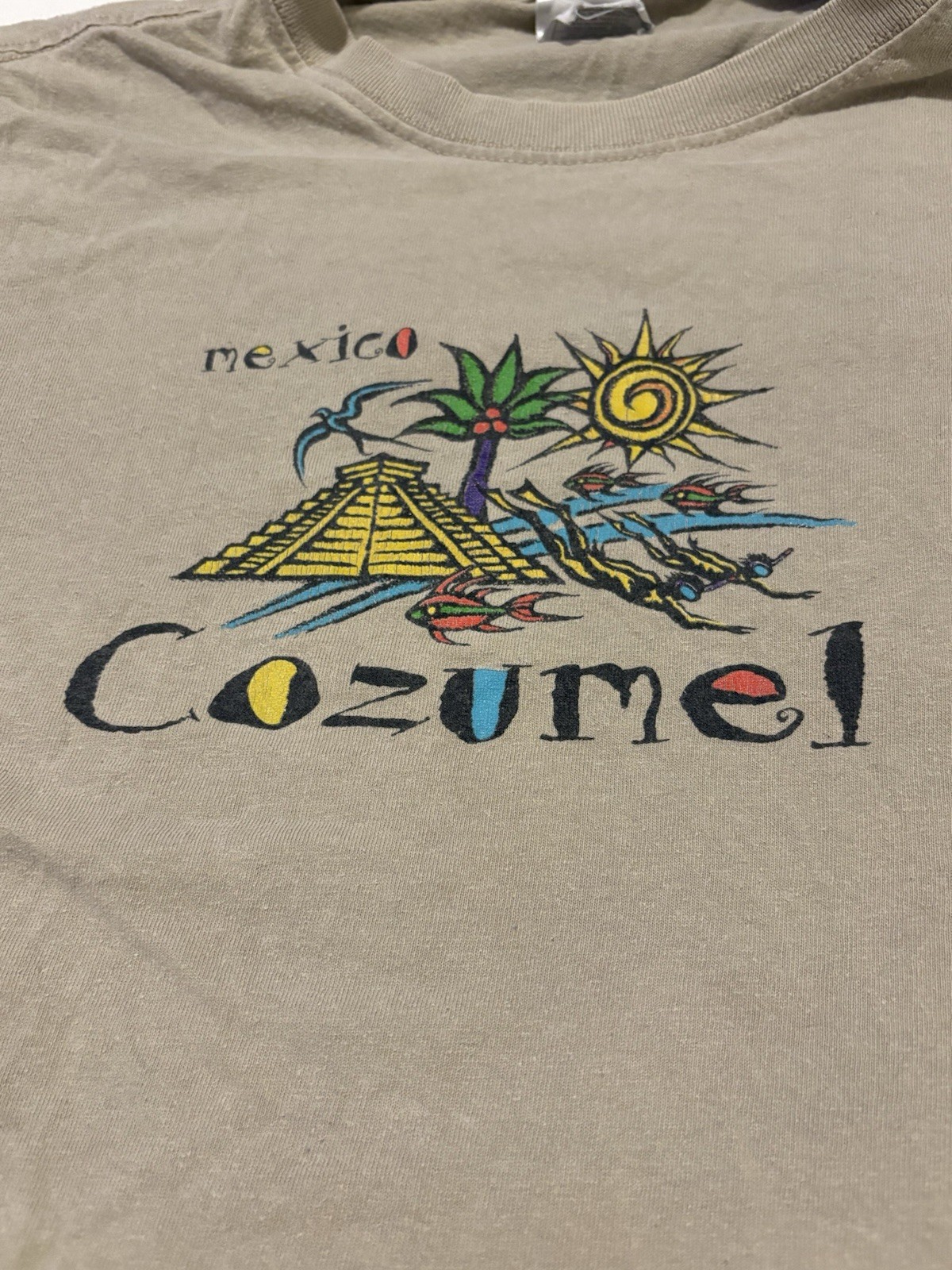 Cozumel Mexico Shirt Mens XL Tan Hanes Heavyweight Graphic Tourist Tee Vacation gallery