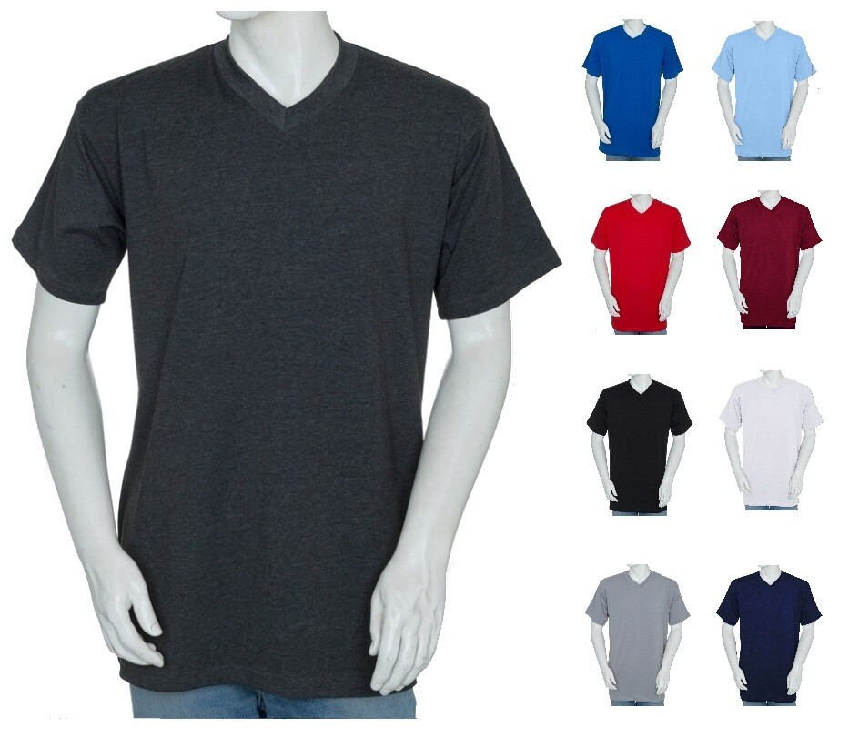 Styllion Mens Shirts Big and Tall V Neck - Short Sleeve - Heavy Weight - VSS gallery