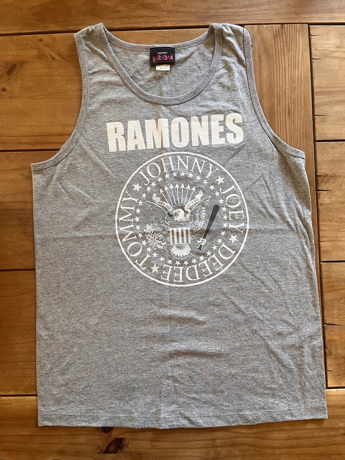 Official The Ramones Merch – 1, 2, 3,4 – Tank Medium – Johnny Joey Tommy DeeDee
