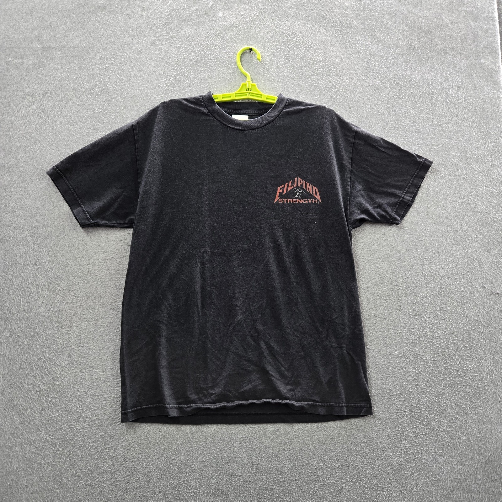 VINTAGE Filipino Strength Men Shirt L Black 90s USA Made Warrior Sabong gallery