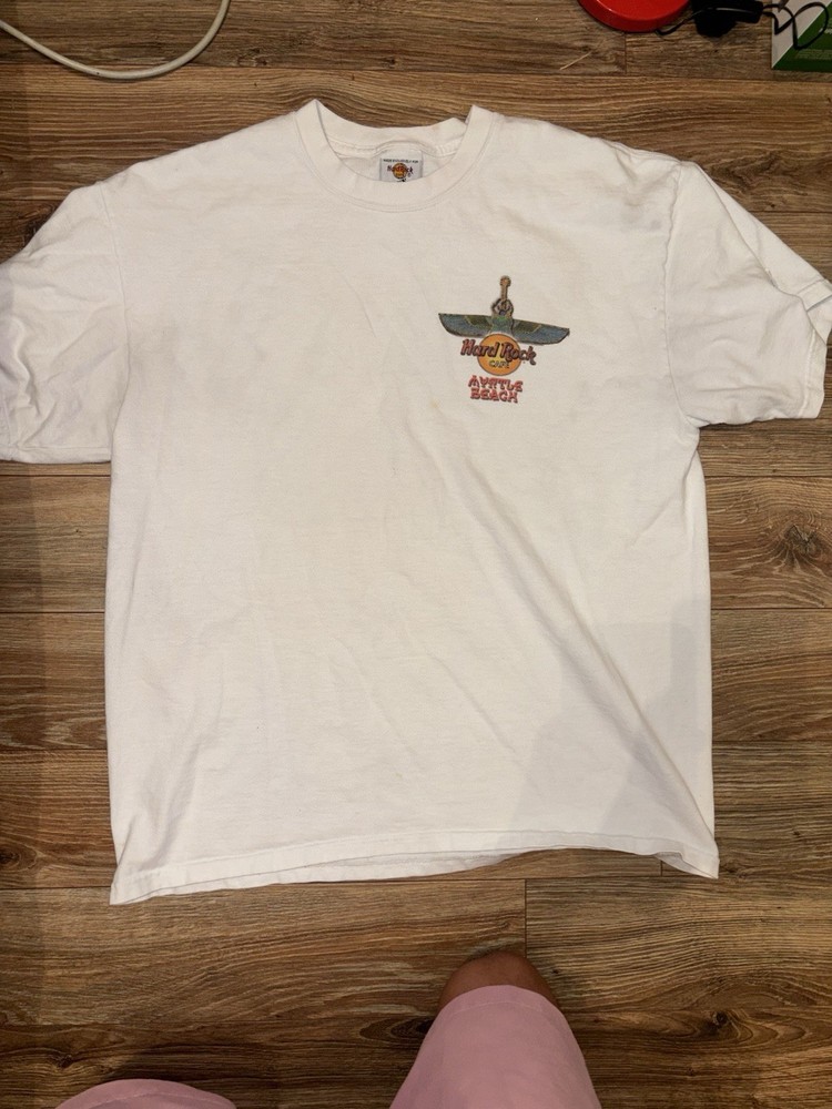 Hard Rock Heavy Tee White Egyptian Pharaoh Graphic Size L