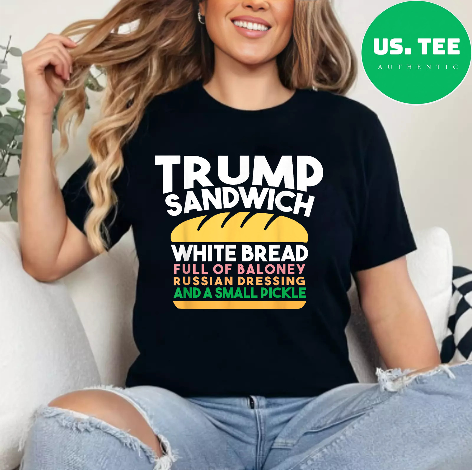 Trump Sandwich White Bread Full Of Baloney Russian Dressing Women Men T-Shirt gallery