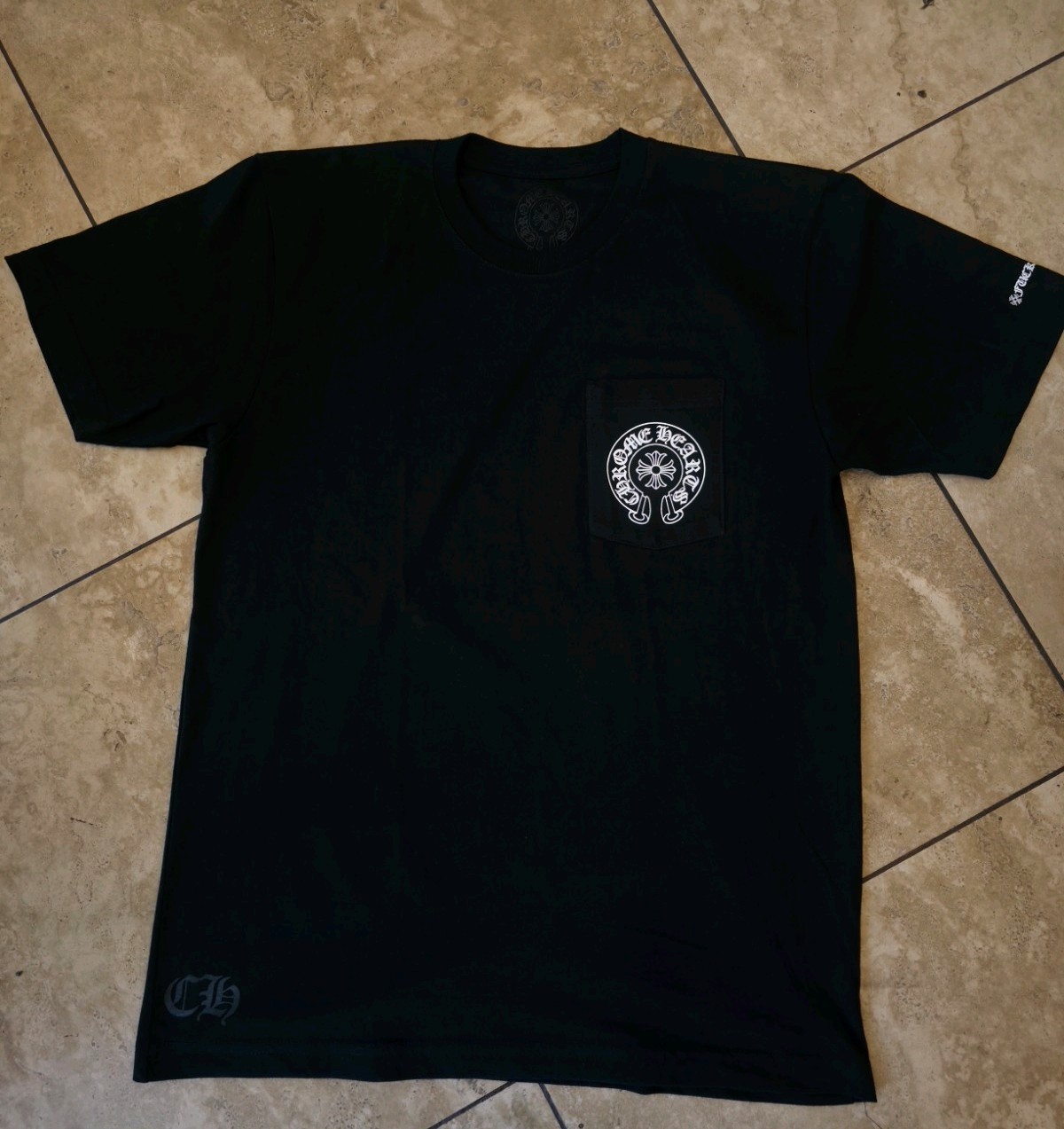 Chrome Hearts Black Graphic Print Pocket Logo Crew Neck T-Shirt Men’s M gallery