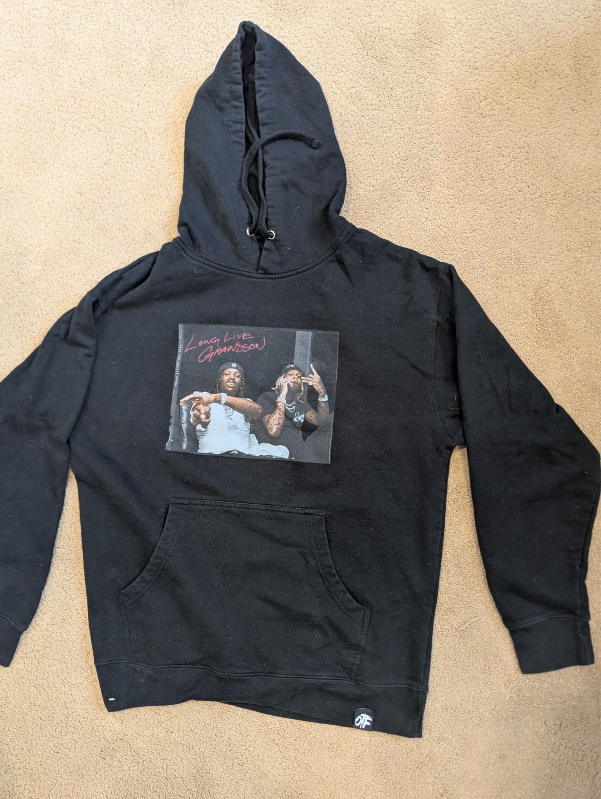 OTF Lil Durk King Von The Voice Long Live Grandson Promo Hoodie Black Sz L/Large
