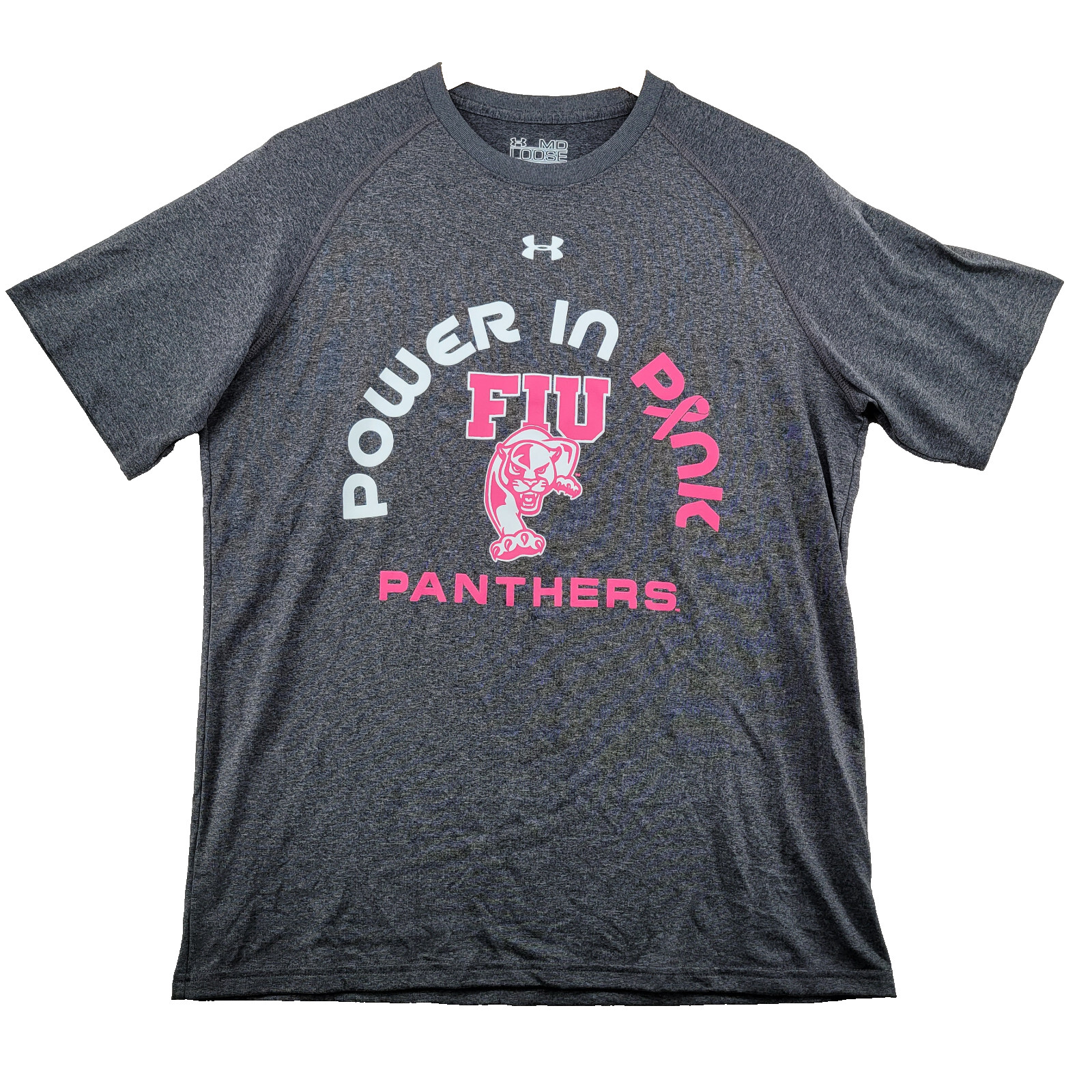 Under Armour Heatgear Loose Fit Men Size M FIU Panthers Crew-Neck T-Shirt