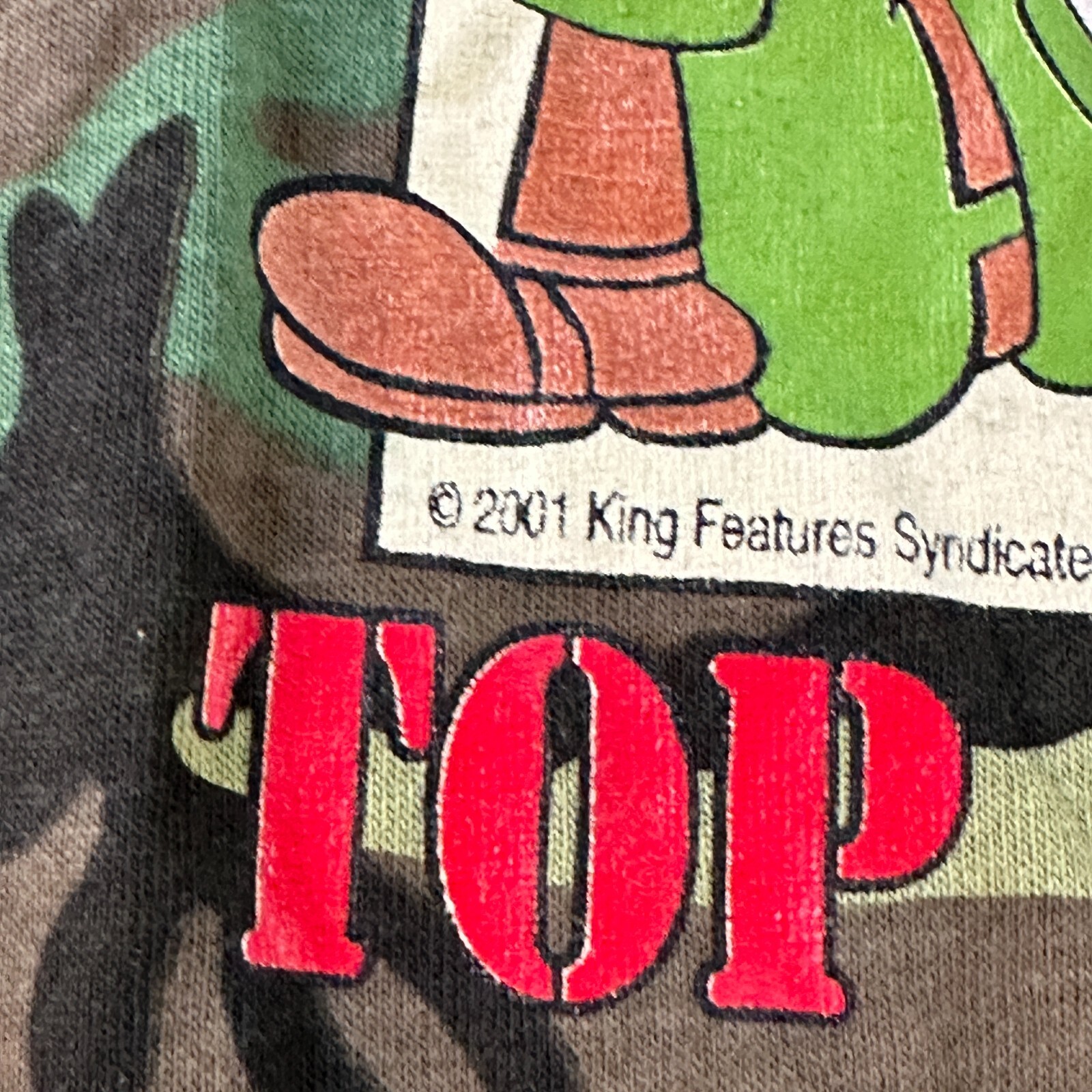 VTG NOS Beetle Bailey T Shirt Mens XL Short Sleeve Crew Neck Camouflage gallery