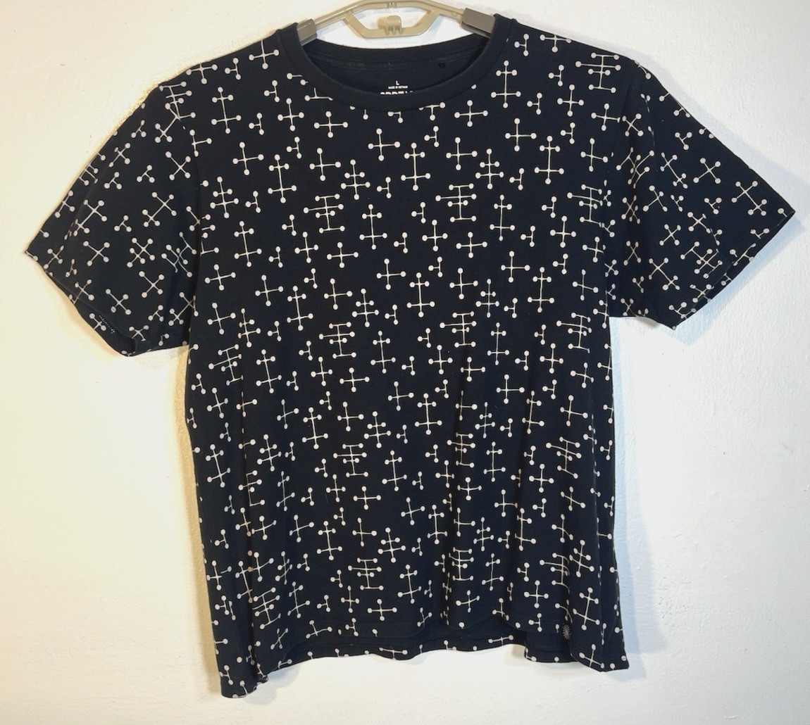 SPRZ NY X Eames Office Size Large Black Cotton All Over Graphic SS Crew Neck Tee gallery