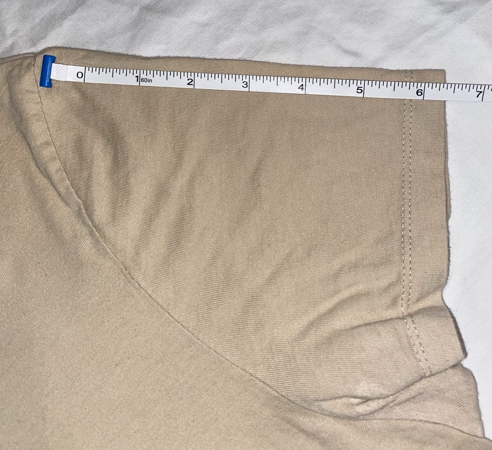 ASOS Men's Beige Solid Crew Neck Short Sleeve T-Shirt w/ Zipper Accent L gallery