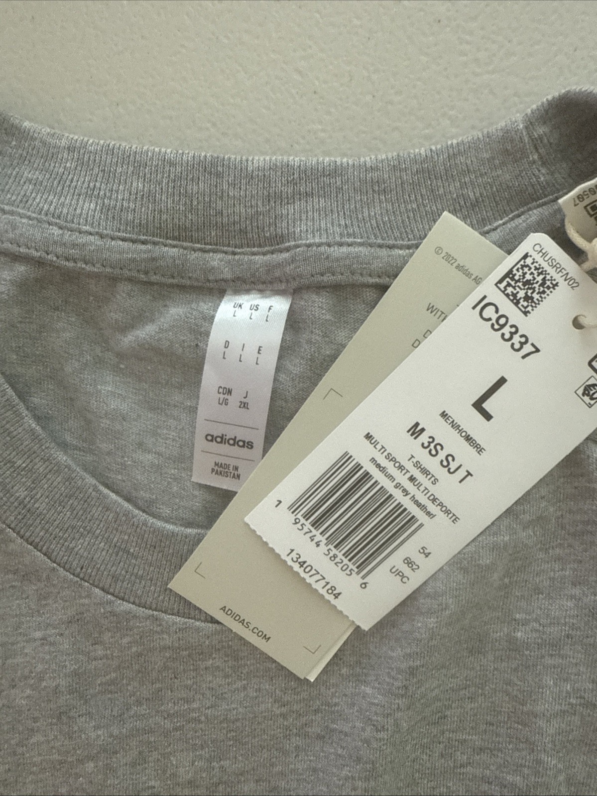 NWT Adidas Men's Essentials Single Jersey 3-Stripes Tee, Size Large #IC9337 gallery