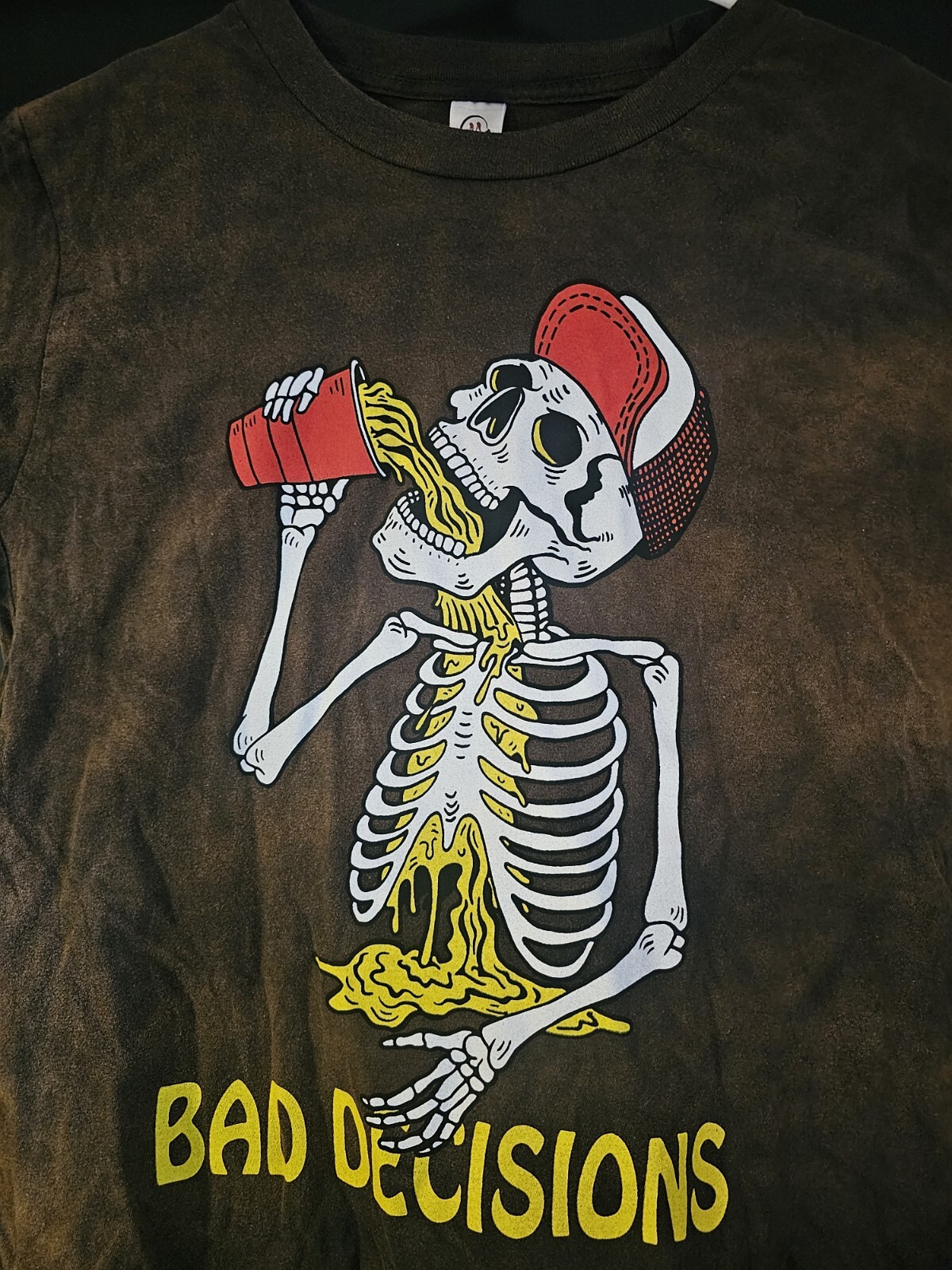 Bad Decisions T-shirt Dyed Short Sleeve Crew Neck Active Apparel Skeleton gallery