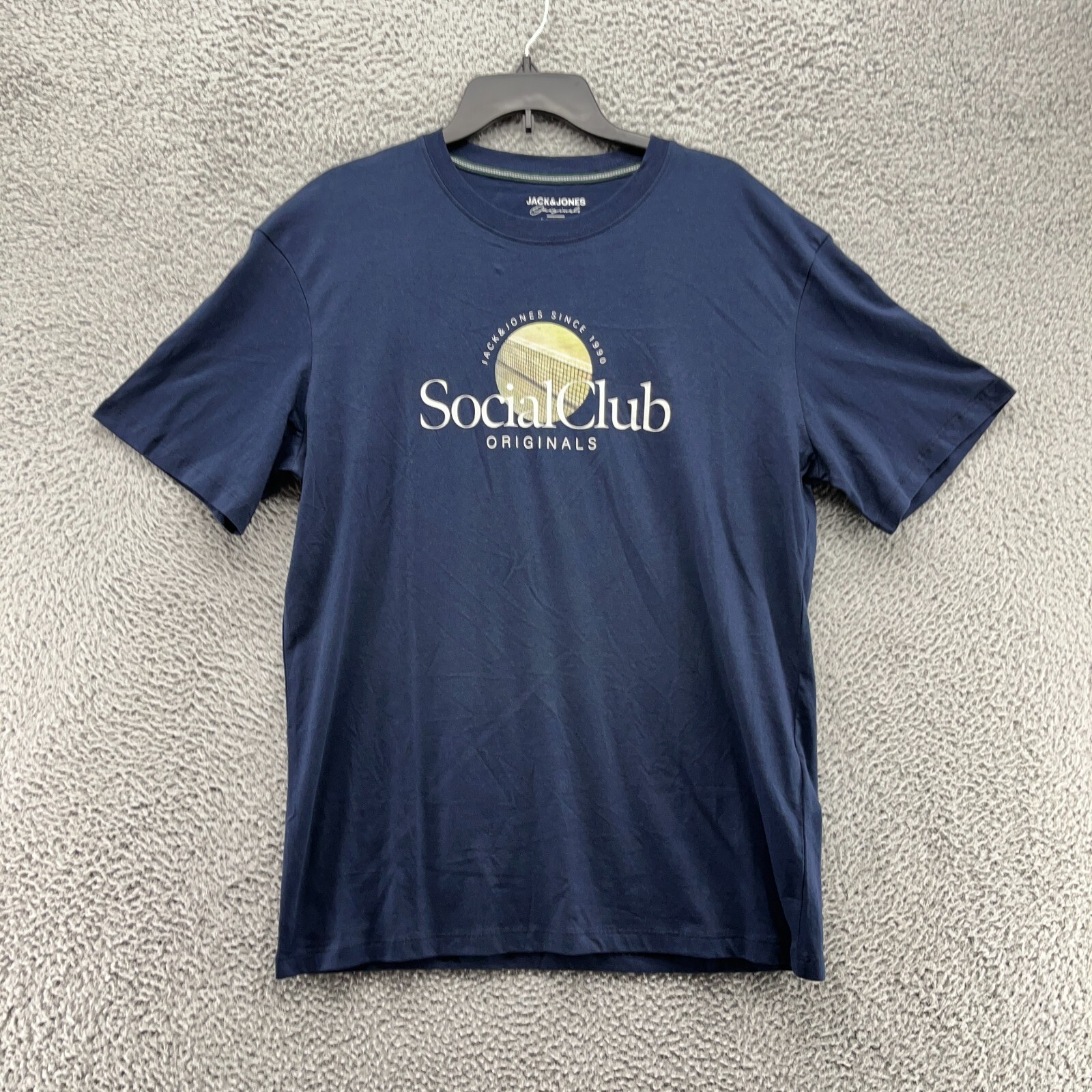 Jack & Jones T Shirts Mens Large Blue Short Sleeve Top Round Neck New gallery
