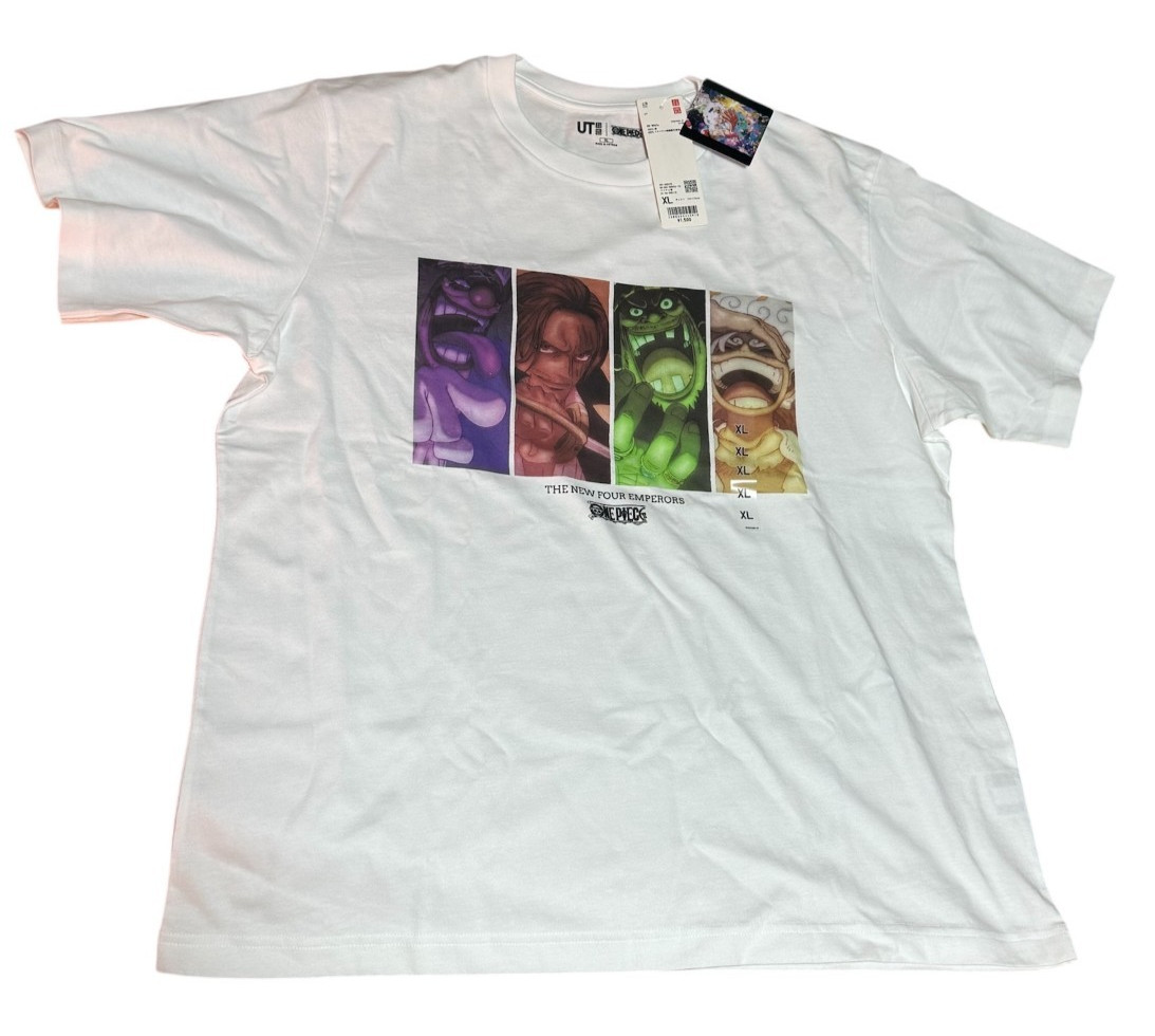 ONE PIECE x Uniqlo 2025 T-shirt Egghead Luffy Shanks XL size White From JAPAN