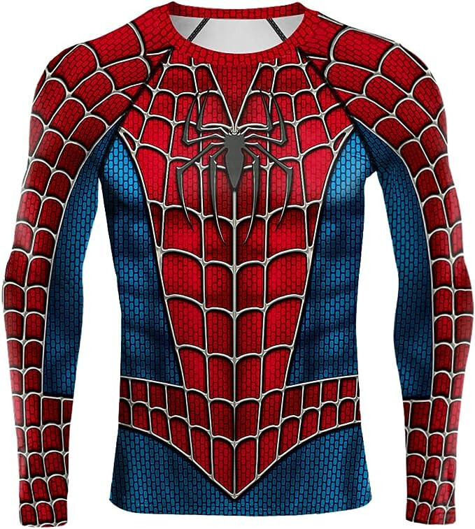 Men's T-shirts Spider Superhero Compression Tights Long Sleeve Tops Tee Gym gallery