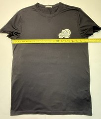 Moncler Black T-Shirt Size M Logo Patch Authentic Tried On Only