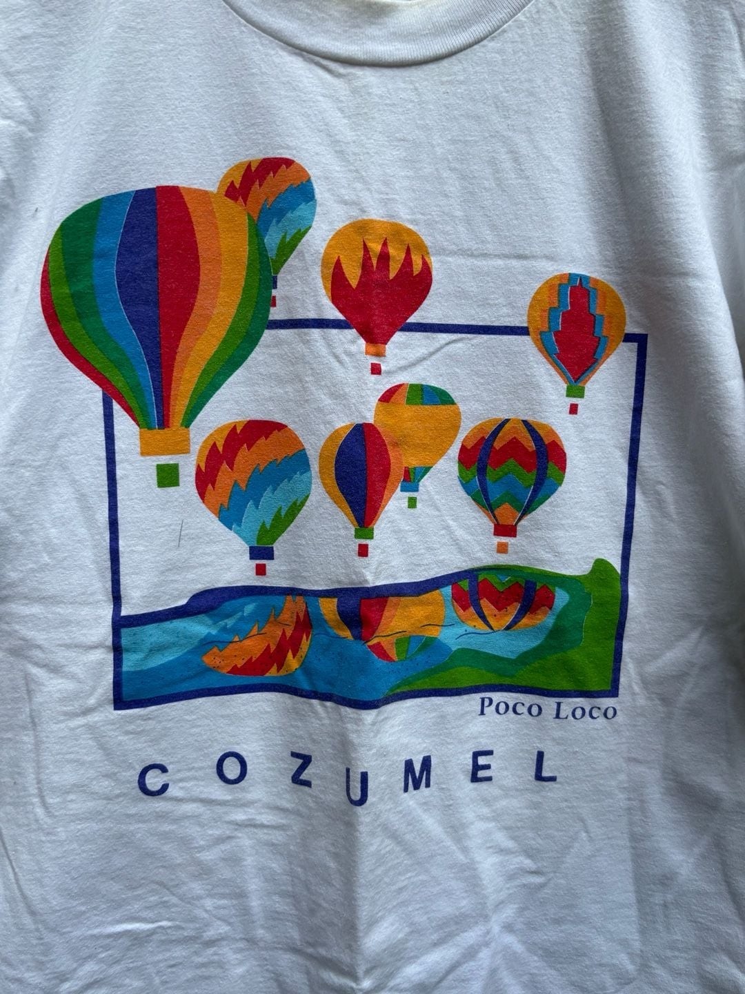Vintage 90s Poco Loco Cozumel Hot Air Balloon Graphic T-Shirt gallery