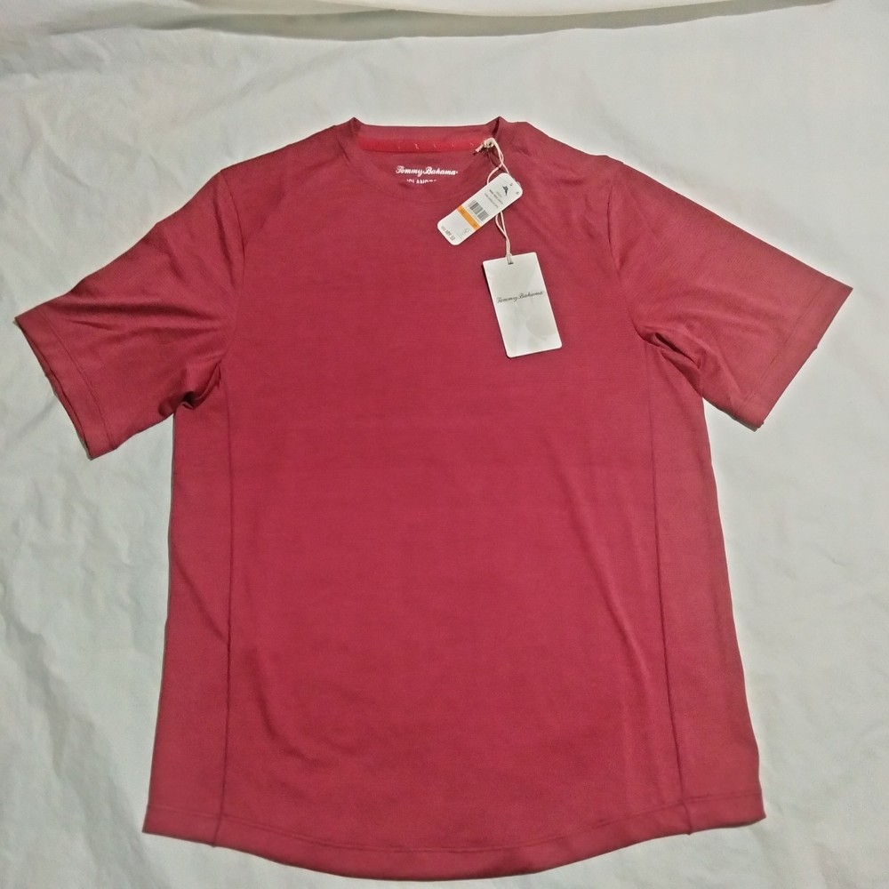 Tommy Bahama Ombre Tropic Performance Crew Island Zone Chocolate Spice SS Size S