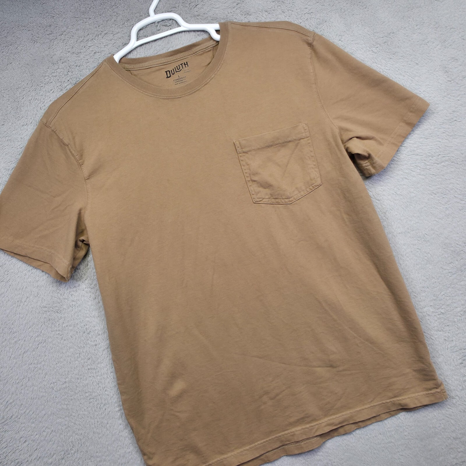 Duluth Shirt Men L Brown Short Sleeve Crew Neck Standard Fit Pocket Longtail Tee gallery