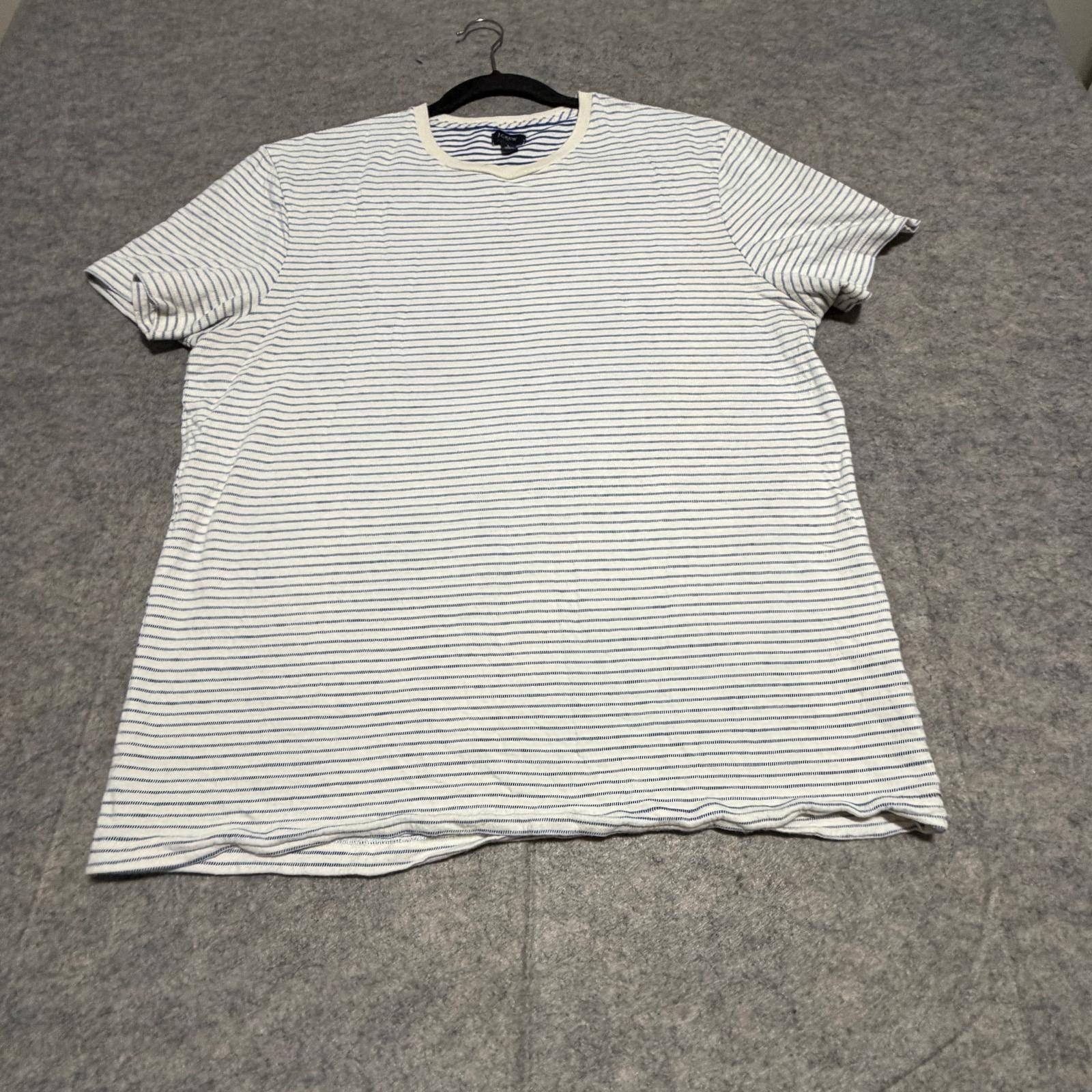 J.Crew Re-Imagined Mens Large Blue White Striped Cotton T-Shirt BG833 FA22 gallery