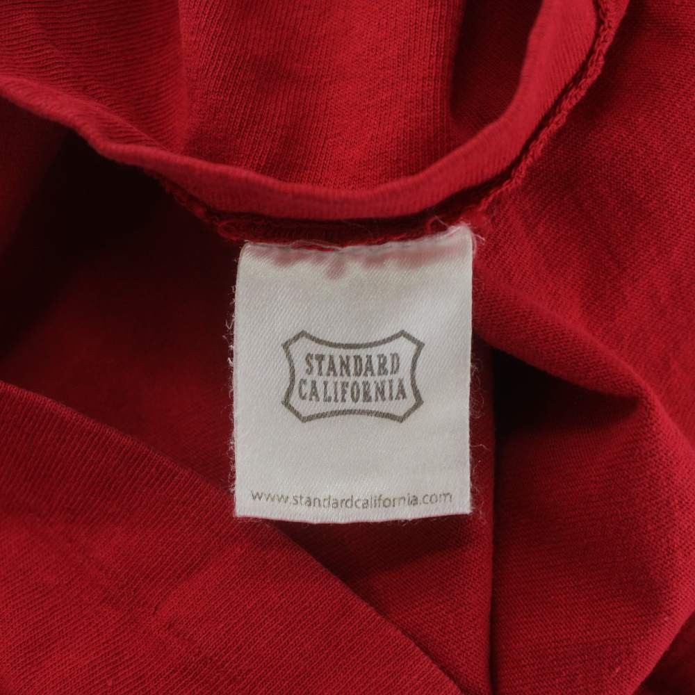 STANDARD CALIFORNIA Tshirt Cut and Sew Short Sleeve Crew Neck Plain L Red /XZ gallery