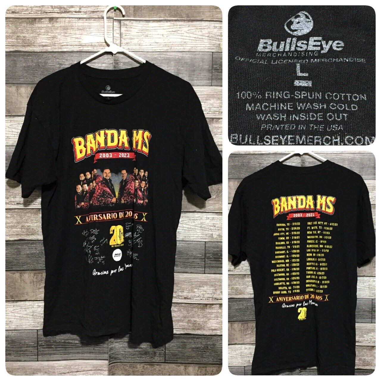 Banda MS 2003-2023 20th Anniversary Tour T Shirt Men’s L Black Bullseye gallery