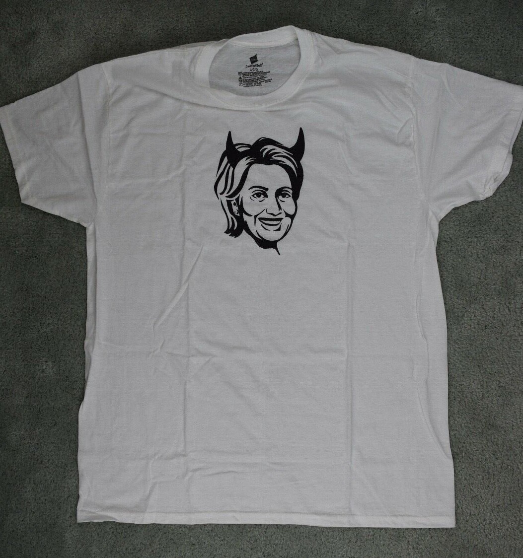 Hillary Clinton Evil With Devil Horns White Cotton Hanes Funny Offensive T-shirt gallery