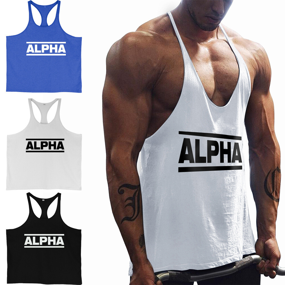 Gym New Mens Bodybuilding Tank Tops Fitness Singlet Stringer Y-Back Muscle Vest gallery