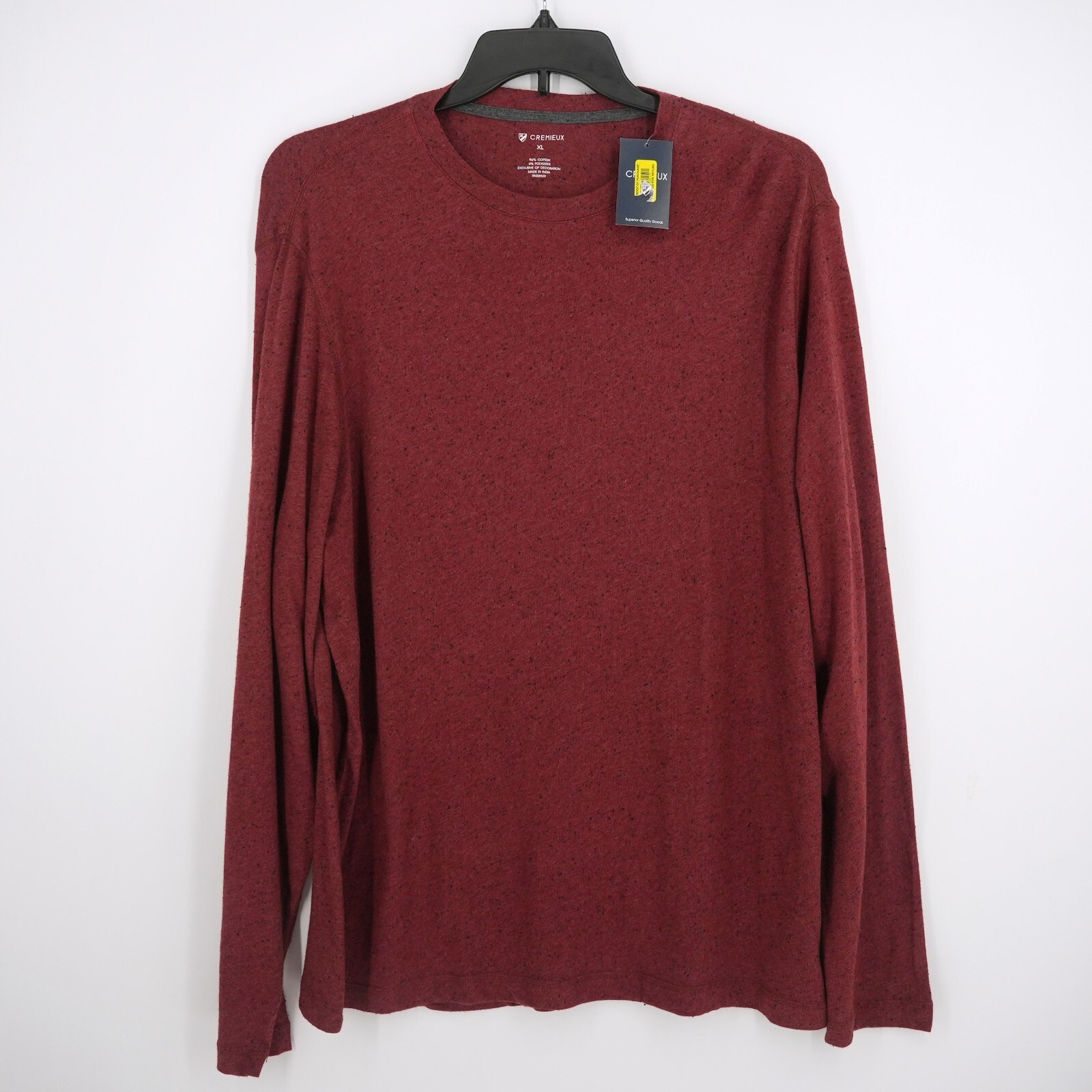 Cremieux Men's Long-Sleeve Shirt Crew Neck XL Red Black Specks NWT gallery